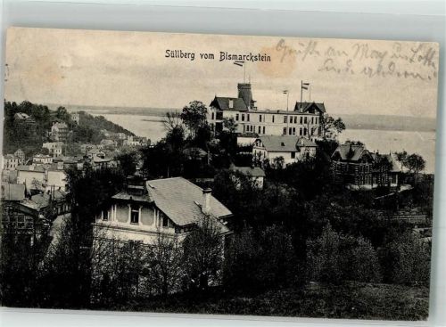 Blankenese 1910 Hotel Süllberg an der Elbe Maschinenstempel