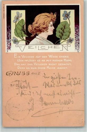 1899 Veilchen Gedicht Frau