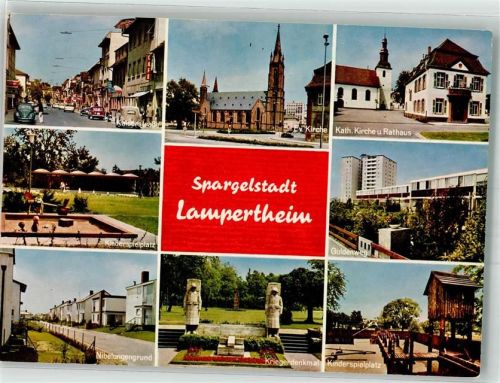 Lampertheim Domkirche Kath. Kirche Rathaus Kaiserstraße Kinderspielplatz Nibelungengrund Kriegerdenkmal Guldenweg