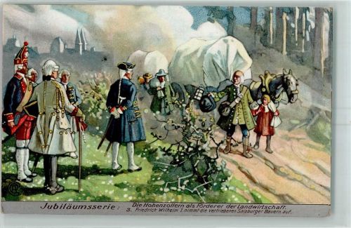 Planwagen Pferd Kind Mann Adelige Jubiläumsserie 3. Friedrich-Wilhelm I. Aufnahme Salzburger Bauern