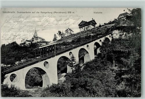 Innsbruck Drahtseilbahn auf die Hungerburg Mariabrunn Viadukte