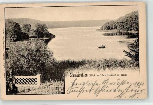 Malente-Gremsmühlen 1901 Blick auf den Dieksee mit Holm