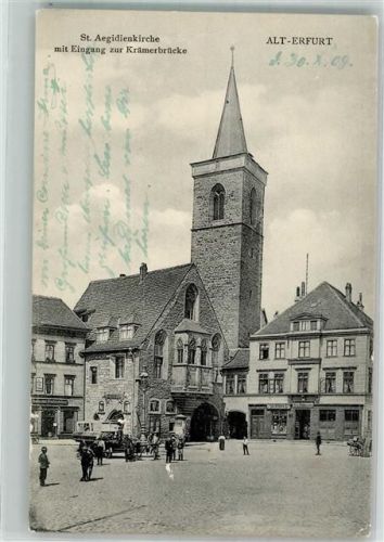 Erfurt 1909 St. Aegidienkirche m. Eingang zur Krämerbrücke