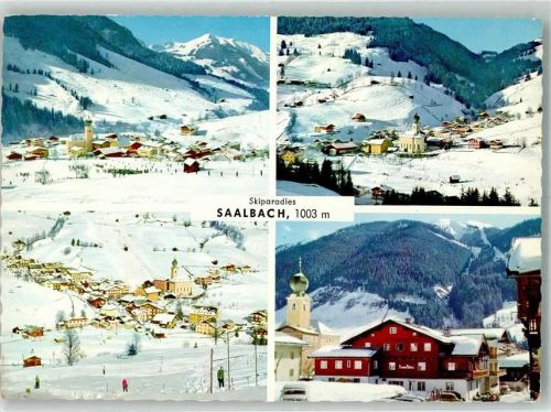 Saalbach Kirche Gasthaus Winter