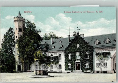 Itzehoe 1910 Schloss Breitenburg mit Brunnen Verlag Glückstadt & Münden 39163
