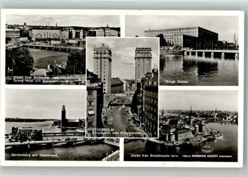 Stockholm 1950 Grand Hotel Schloss Kungsgatan Kungstornen