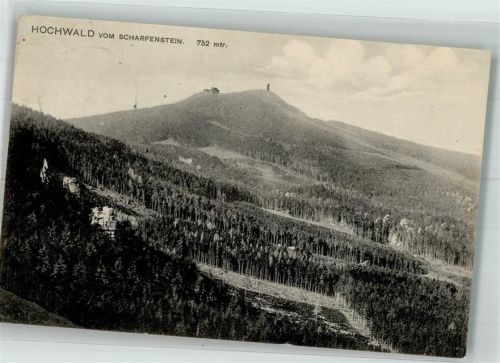 Kurort Oybin 1909 Scharfenstein mit Hochwald Hüttenstempel Bergrestaurant Hochwald