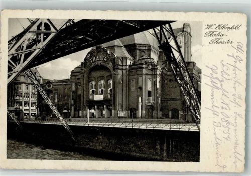 Elberfeld 1939 Schwebebahntrasse am Thaila-Theater