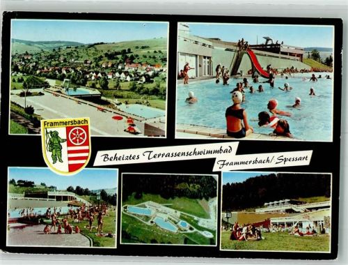 Frammersbach 1985 Schwimmbad Fliegeraufnahme