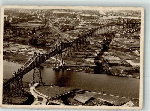 Rendsburg Fliegeraufnahme Hochbrücke Foto AK