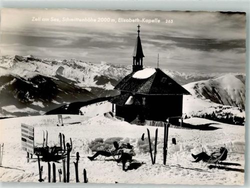 Zell 1961 Kirche Elisabeth-Kapelle Schmittenhöhe Winter