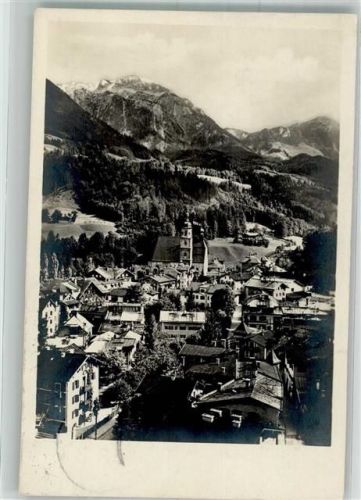 Berchtesgaden 1927 Panorama des Ortes mit Franziskanerkirche Verlag Karl Ermisch Nr. 54