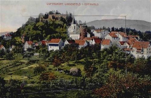 64658 W6145 Lindenfels - Lindenfels (6145) Leporello Gesamtansicht II (kleine Einrisse bei Leporello-Abdeckung, Marke entfernt)