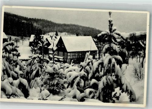 02796 O8805 Kurort Jonsdorf Winter Gasthaus Haus Chicago