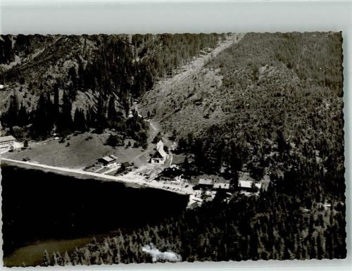 Spitzingsee Fliegeraufnahme des Weilers am See Foto Original aus Archiv eines Ansichtskartenverlages Ort handschriftlich
