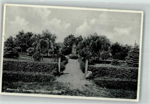 Sitzenroda Denkmal im Ehrenhain 1914-18
