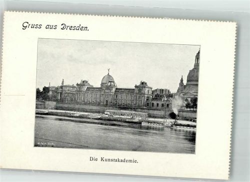 Dresden Kunstakademie Raddampfer Vorkriegsaufnahme Passepartout