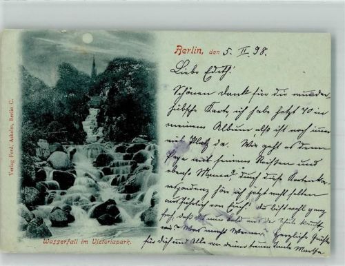 Kreuzberg 1898 Wasserfall Victoriapark