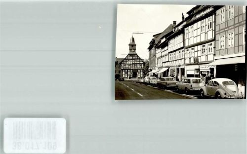 Uslar Lange Straße mit Rathaus VW Käfer Mercedes Foto Original aus Archiv eines Ansichtskartenverlages Ort handschriftlich