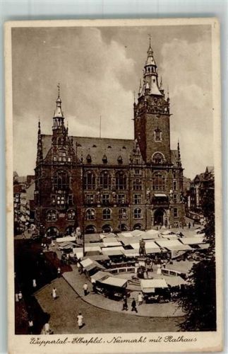 Elberfeld Neumarkt mit Rathaus Marktszene