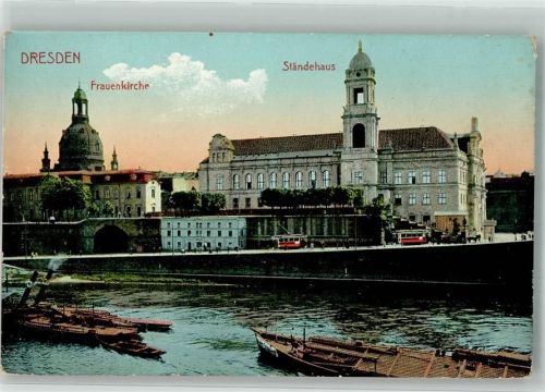 Dresden Frauen- Kirche Ständehaus Straßenbahn