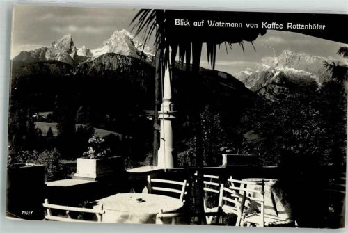 Berchtesgaden Blick a. Watzmann v. Gasthaus Cafe Rottenhöfer