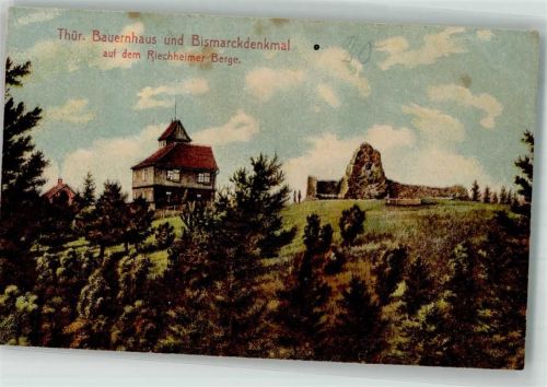 Erfurt 1919 Denkmal Bismarck Riechheimer Berg Thüringer Bauernhaus