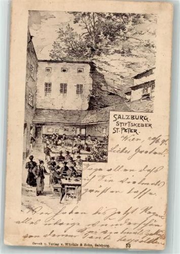 Salzburg 1899 Gasthaus Stiftskeller St. Peter
