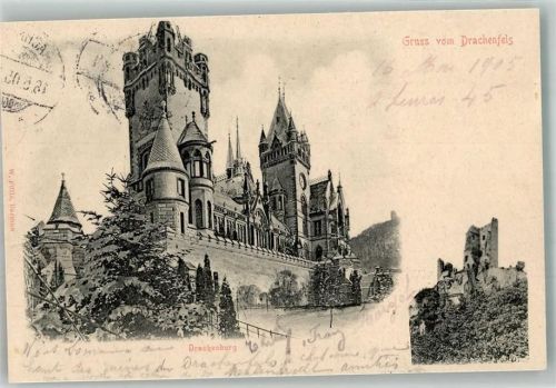 Königswinter 1905 Drachenburg Drachenfels