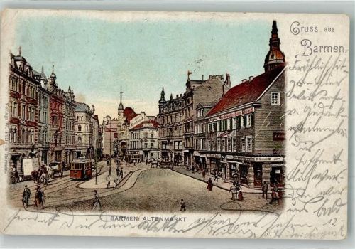 Barmen 1901 Alten Markt Straßenbahn