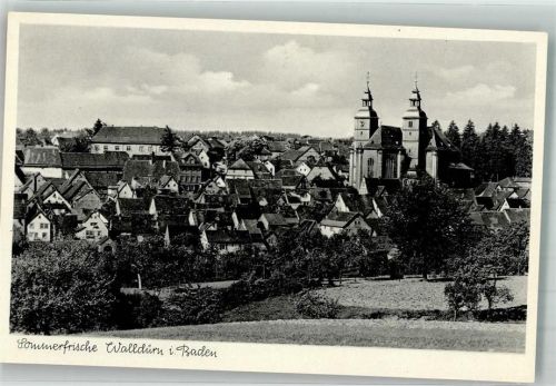 Walldürn Panorama des Ortes mit Wallfahrtskirche St. Georg Fotograf Kohlbauer