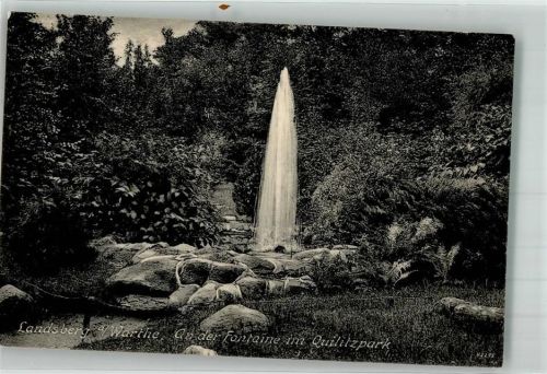 Landsberg a.d. Warthe 1914 Brunnen mit Fontaine im Quilitzpark