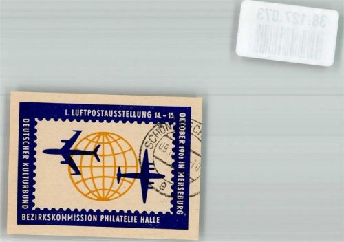 Merseburg 1. Luftpostausstellung 14.-15.10.1961Bezirkskommision Philatelie Halle