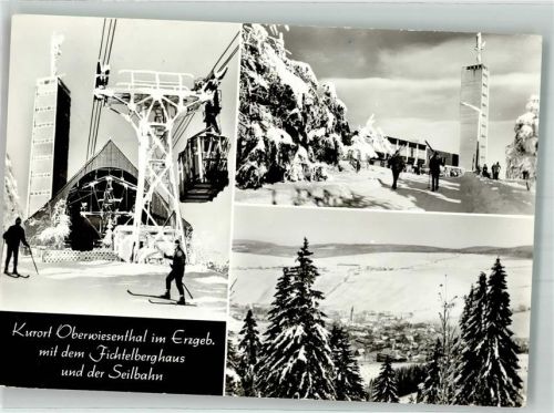 Oberwiesenthal Seilbahn Fichtelberghaus Panorama des Ortes Fotograf Hoffmann VEB Bild und Heimat