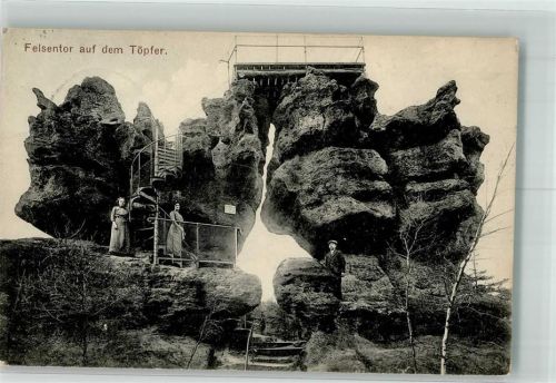 Kurort Oybin 1915 Felsentor auf dem Töpfer