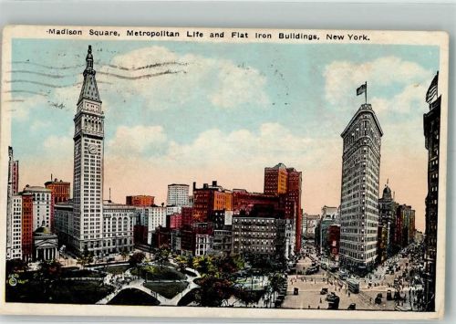 New York City 1926 Madison Square Metropolitan Life Flat iron Buildings