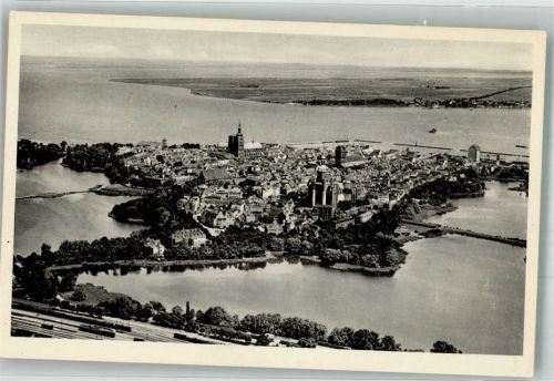 Stralsund Fliegeraufnahme Altstadt
