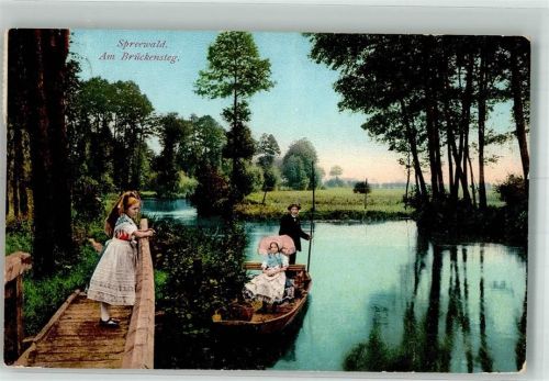 1911 Kind Am Brückensteg Boot Verlag H. St. No. 158