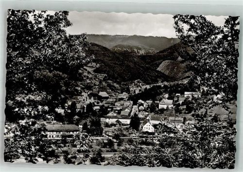 Oppenau Panorama des Ortes mit Kirche St. Johannes Baptist