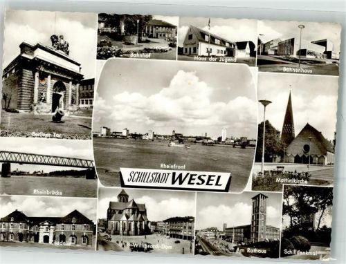 Wesel 1967 Rathaus Denkmal Schill Zitadelle Bahnhof Berliner Tor Martini- Kirche