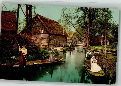 Lübbenau 1912 Dolzkefliess Spreewald-Trachten Spree-Kähne
