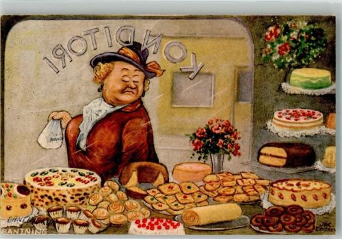 sign. Edgren Jac. Humor Frau Konditorei