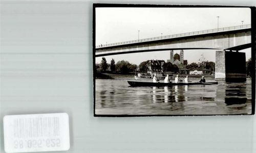 Speyer Rheinbrücke Fahrgastschiff Ruderboot Ort handschriftlich Foto Original aus Archiv eines Ansichtskartenverlages