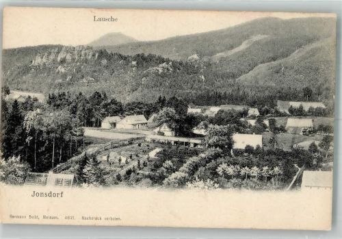 Kurort Jonsdorf Panorama des Ortes mit Lausche Verlag Hermann Seibt 4641