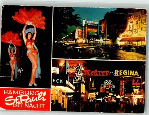 Hamburg St. Pauli Große Freiheit bei Nacht VW Käfer Oldtimer