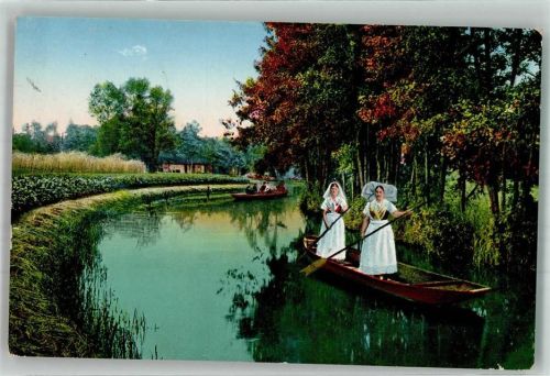 Lübbenau Am Dorfesrand Spreekahn Spreewaldtrachten