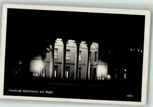 Innsbruck 1928 Stadttheater bei Nacht