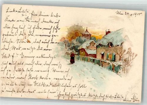 1900 Winter Sonnenschein Postkarte Serie X. 59115