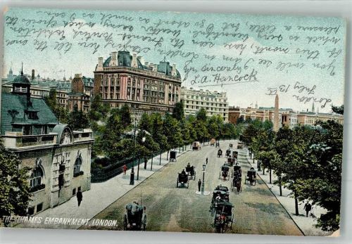 London 1908 The Thames Embankment