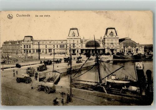 Ostende 1916 Hafen Bahnhof Feldpost WK I Nr. 2